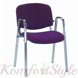 Iso W plast  black/chrome  (Исо пласт) офисный стул для посетителей с пластмассовой спинкой и сидением